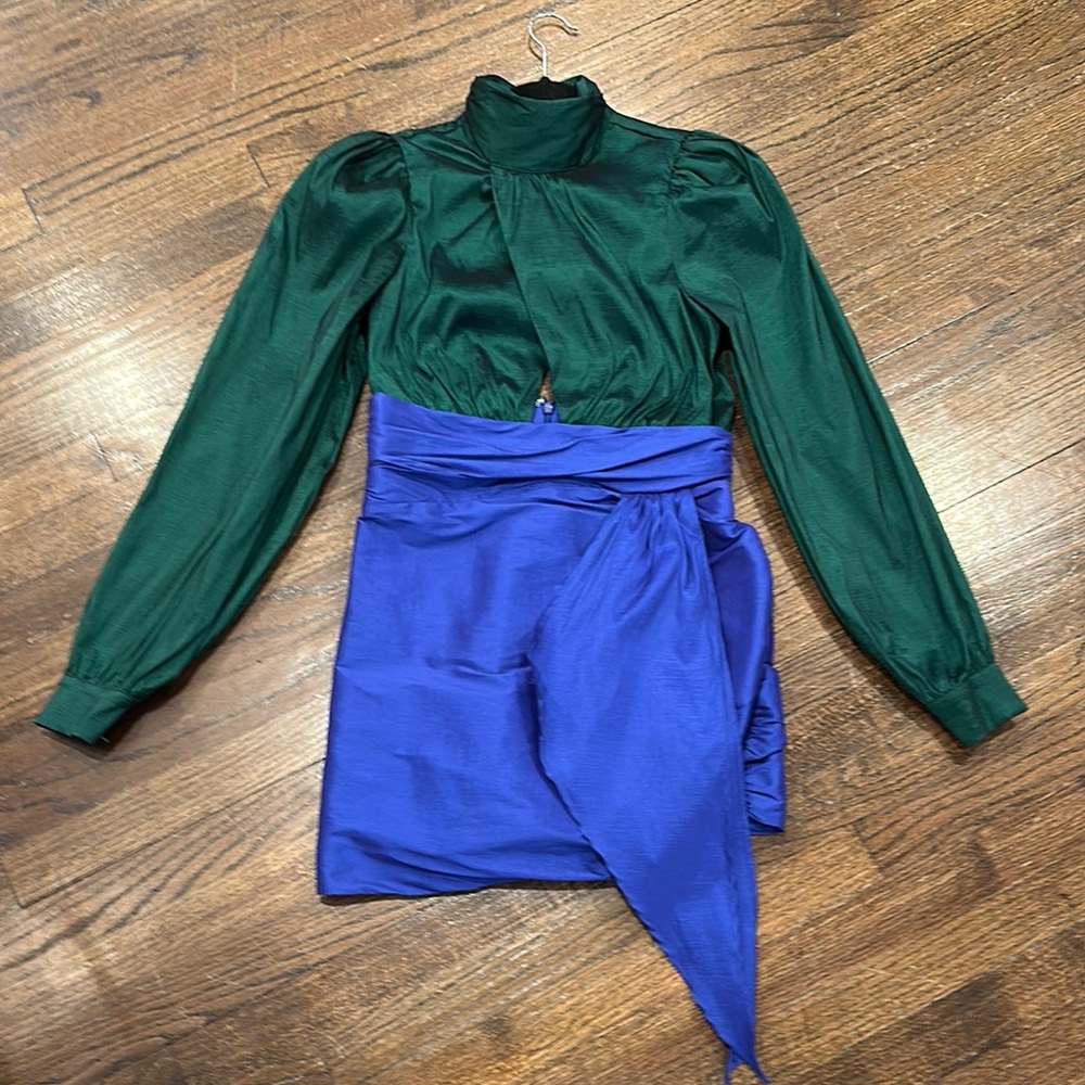 Lovers & Friends Elegant Green and Blue Women's dress